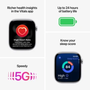 Apple Watch Series 11 GPS + Cellular, 46mm Gold Titanium Case with Light Blush Sport Band - Image 3