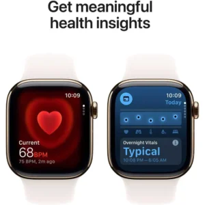 Apple Watch Series 11 GPS + Cellular, 46mm Gold Titanium Case with Light Blush Sport Band - Image 4